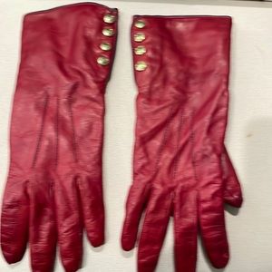 Red leather gloves
